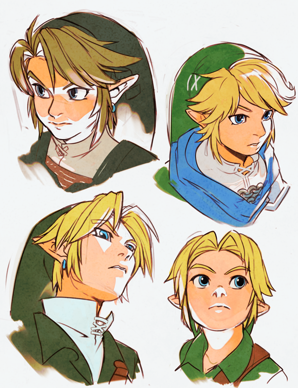 blonde_hair blue_eyes brown_hair clothed clothing eyebrows green_clothing hair humanoid_pointy_ears male not_furry pointy_ears solo young young_humanoid uzucake hyrule_warriors nintendo ocarina_of_time the_legend_of_zelda twilight_princess link young_link humanoid hylian