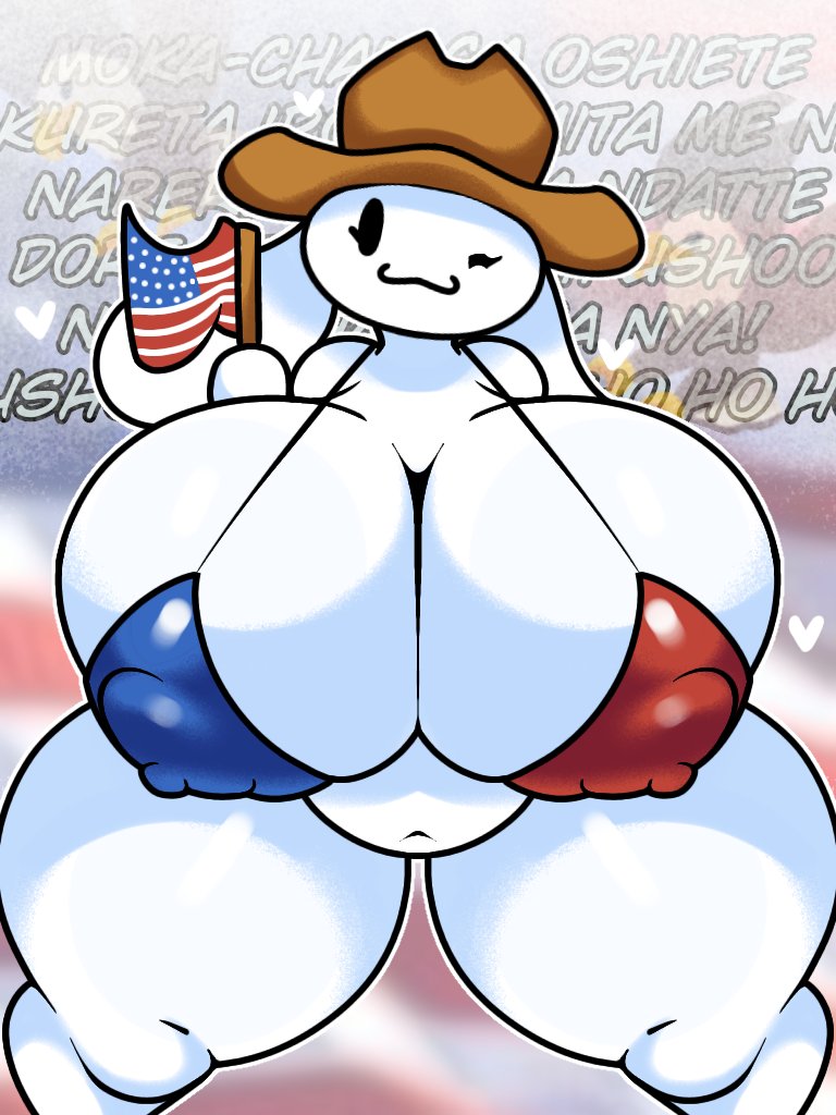 american_flag areola belly big_breasts bikini blue_bikini_top breasts cleavage clothed clothing cowboy_hat crossgender female flag fur hat headgear headwear heart_symbol holding_object holidays huge_breasts long_ears looking_at_viewer multicolored_bikini_top nipple_outline nipples partially_clothed puffy_areola puffy_nipples red_bikini_top skimpy skimpy_bikini skimpy_swimwear smile solo string_bikini swimwear text thick_thighs tight_bikini tight_clothing tight_swimwear two-piece_swimsuit united_states_of_america white_body white_fur alexdraws 4th_of_july cinnamoroll sanrio cinnamon_(cinnamoroll) canid canine canis domestic_dog humanoid mammal 3:4 english_text