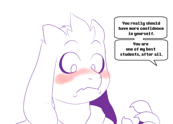 anthro blush class clothed clothing desk dialogue duo female furniture hoodie horn long_ears male paper pen table text topwear fatz_geronimo undertale undertale_(series) asriel_dreemurr boss_monster_(undertale) bovid caprine goat mammal 2015 english_text