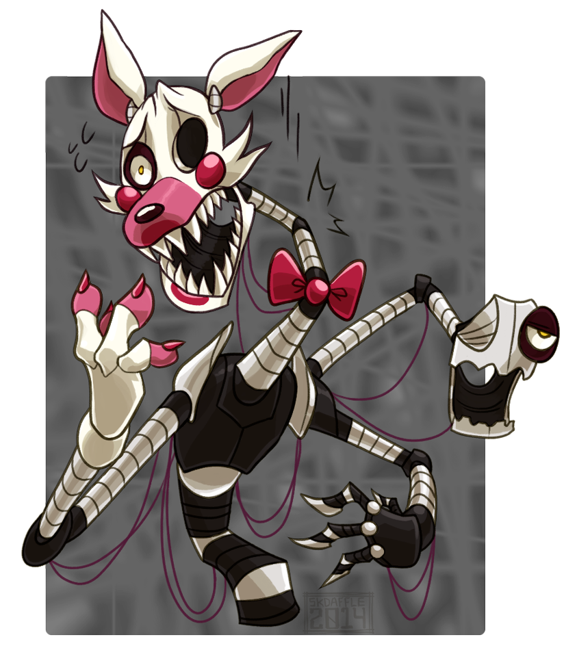 anthro bow_(feature) bow_tie exposed_endoskeleton female machine solo skdaffle five_nights_at_freddy's five_nights_at_freddy's_2 scottgames mangle_(fnaf) animatronic canid canine fox mammal robot alpha_channel