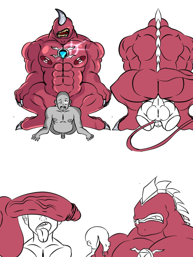 abdominal_bulge abs anal anal_penetration anthro anthro_dominating_human anthro_penetrating anthro_penetrating_human back_muscles balls big_balls big_dom_small_sub big_muscles big_nipples big_pecs big_penis butt doggystyle dominant dominant_anthro dominant_male duo erection eyeless fangs from_behind_position genitals human_on_anthro human_penetrated interspecies larger_anthro larger_male male male/male male_penetrated male_penetrating male_penetrating_male muscular muscular_anthro muscular_male nipples nude open_mouth pecs penetration penile penile_penetration penis penis_in_ass red_body sex size_difference smaller_human smaller_male smaller_penetrated spikes spikes_(anatomy) submissive submissive_human submissive_male teeth xenophilia uameyg ben_10 cartoon_network alien evolved_vulpimancer human mammal 3:4