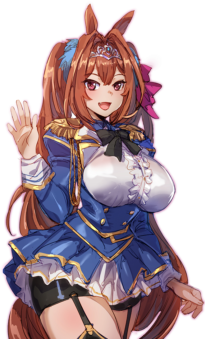 big_breasts breasts clothed clothing crown dress epaulet female garter_straps hair headgear open_mouth orange_hair simple_background solo tiara white_background bow_(artist) cygames uma_musume_pretty_derby daiwa_scarlet_(pretty_derby) animal_humanoid equid equid_humanoid equine equine_humanoid horse_humanoid humanoid mammal mammal_humanoid 2021