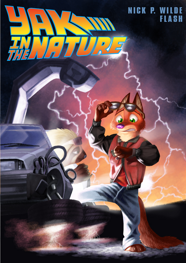 3_toes anthro barefoot car claws clenched_teeth clothed clothing duo eyewear feet flying_car flying_vehicle green_eyes inner_ear_fluff jacket male parody smile sunglasses teeth text toe_claws toes topwear tuft vehicle zootopiastories back_to_the_future disney zootopia flash_slothmore nick_wilde canid canine fox mammal pilosan red_fox sloth three-toed_sloth true_fox xenarthran 2016 crossover