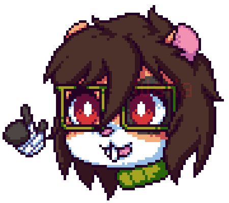 anthro clothed clothing eyewear female glasses hair nerd smile solo waka arma_(waka) mammal murid murine rat rodent alpha_channel digital_media_(artwork) low_res pixel_(artwork) portrait