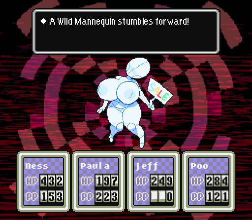 big_breasts breasts doll exclamation_point featureless_crotch featureless_face female holding_object holding_sign huge_breasts mannequin nipples not_furry nude sign solo text text_box white_body somescrub earthbound_(series) nintendo animate_inanimate humanoid inanimate_object living_doll english_text