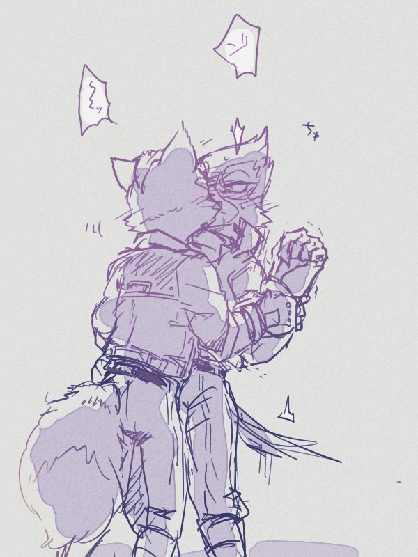 anthro blush clothed clothing duo feathers kemono kissing male male/male s_mino930 nintendo star_fox falco_lombardi fox_mccloud avian bird canid canine fox mammal 2018 3:4