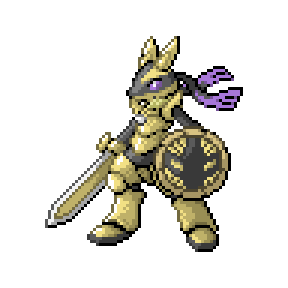 ambiguous_gender anthro armor biped chest_spike facial_markings front_view fusion head_markings highlights_(coloring) holding_melee_weapon holding_object holding_shield holding_sword holding_weapon markings mask_(marking) melee_weapon pokemon_fusion pupils purple_eyes purple_highlights shield simple_background solo spikes spikes_(anatomy) sprite standing sword three-quarter_view transparent_background weapon white_pupils mammuth89 nintendo pokemon pokemon_infinite_fusion aegislash canid canine generation_4_pokemon generation_6_pokemon hybrid lucario mammal pokemon_(species) alpha_channel digital_media_(artwork) full-length_portrait low_res pixel_(artwork) portrait