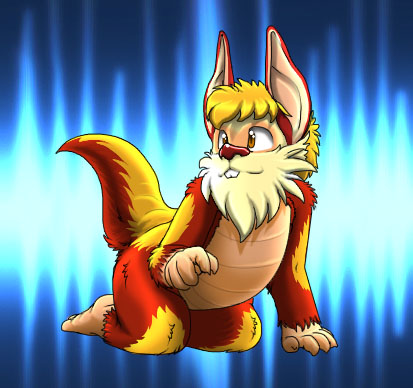 all_fours ambiguous_gender anthro beard blue_background brown_eyes buckteeth facial_hair fur multicolored_body multicolored_fur red_body red_fur simple_background solo tail teeth two_tone_body two_tone_fur yellow_body yellow_fur kitsune_youkai thundercats thundercats_1985 snarf snarf_(species) 2014 low_res shaded