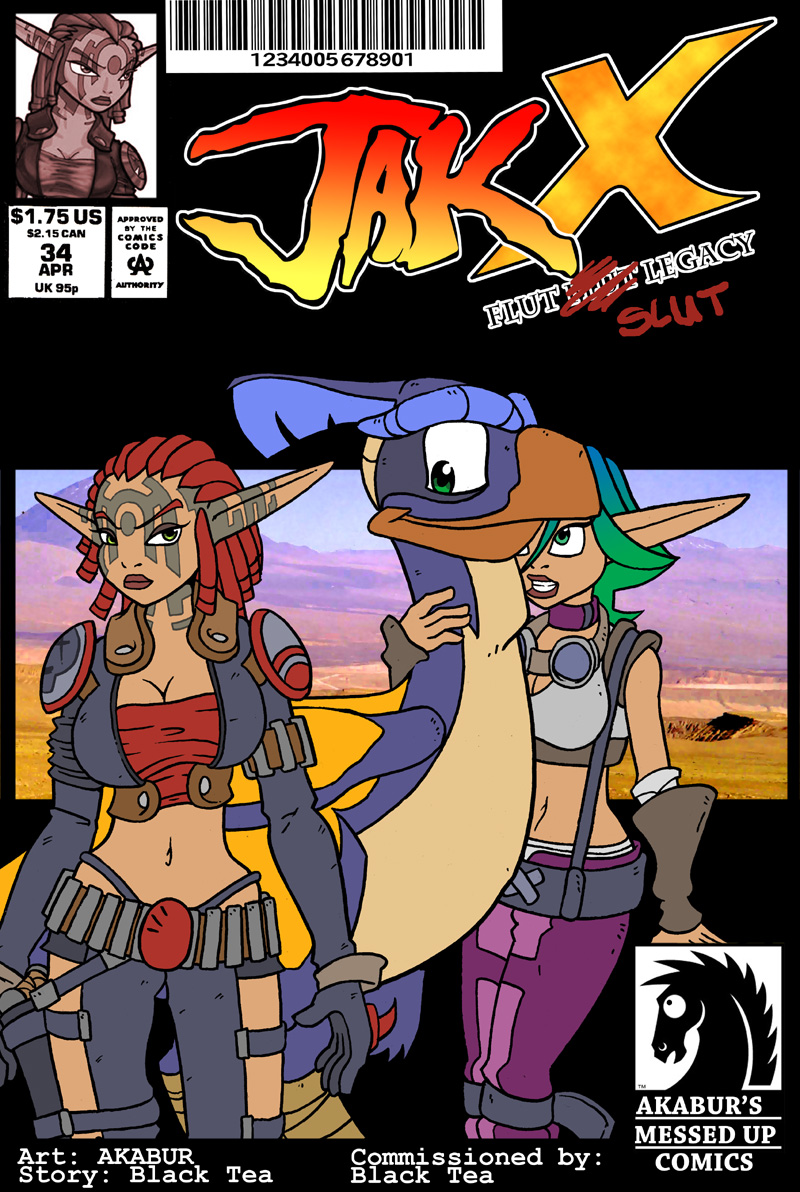 breasts cleavage clothed clothing female feral group non-mammal_breasts text akabur jak_and_daxter naughty_dog sony_corporation sony_interactive_entertainment ashelin flut_flut keira_(jak_and_daxter) avian comic cover cover_art cover_page english_text