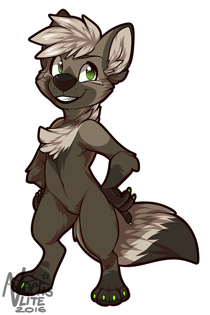 4_toes anthro barefoot biped black_body black_fur black_nose black_tail chest_tuft claws digitigrade featureless_crotch feet fur green_eyes grey_body grey_fur grey_hair grey_tail hair hands_on_hips looking_at_viewer male multicolored_body multicolored_fur multicolored_tail naturally_censored nude short_hair smile solo standing tail teeth toe_claws toes toony tuft yellow_claws muzz canid canine canis mammal wolf 2016 alpha_channel digital_media_(artwork) full-length_portrait portrait signature