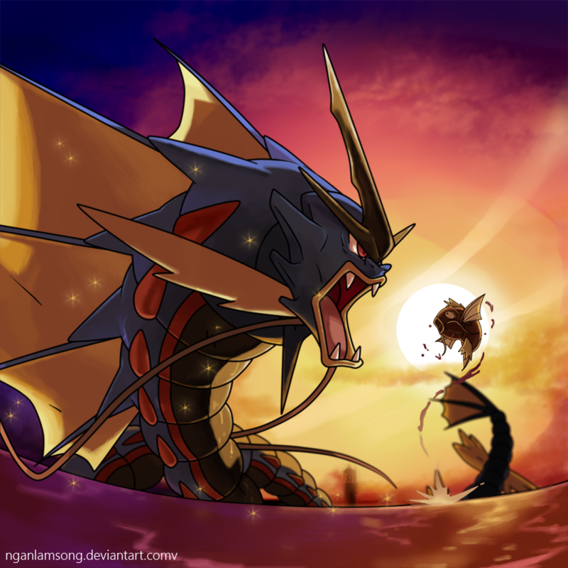 ambiguous_gender duo dusk feral nude outside serpentine size_difference text nganlamsong nintendo pokemon generation_1_pokemon generation_6_pokemon magikarp mega_evolution mega_gyarados pokemon_(species) 1:1 restricted_palette url