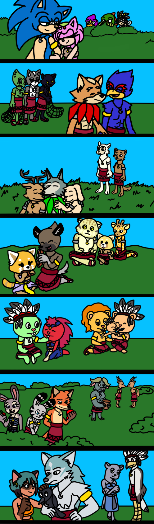 mr. wolf, legoshi, sonic the hedgehog, louis, michiru kagemori, and etc (sonic the hedgehog (series) and etc) created by ameth18 and sirinathehedgehog