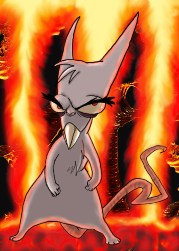 ambiguous_gender fire hell solo tail teeth vonderdevil earthworm_jim_(series) evil_the_cat domestic_cat felid feline felis mammal