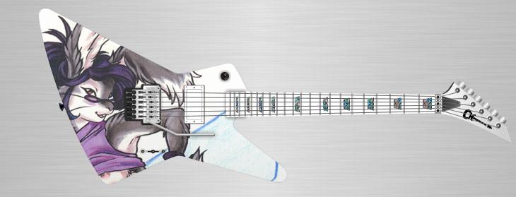 anthro electric_guitar eyewear female glasses grey_background guitar humbucker musical_instrument nipples plucked_string_instrument simple_background solo string_instrument kacey jackson_guitars kelly_(jackson_guitars) lagomorph leporid mammal rabbit