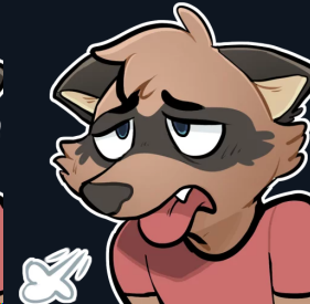 post postbirb solo sticker gazuki mammal procyonid raccoon icon low_res