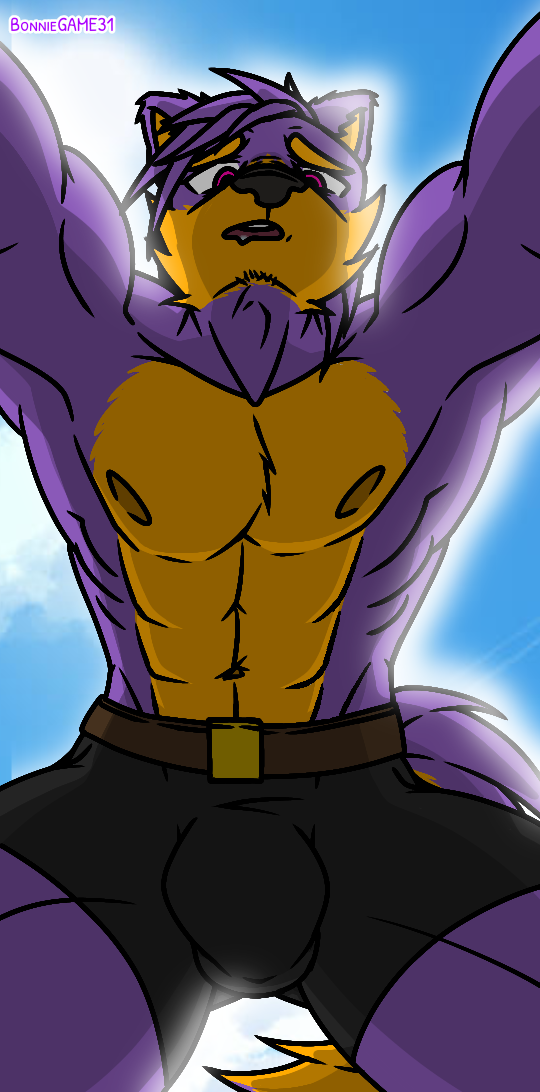 abs big_bulge black_clothing black_underwear bulge clothing dragons_adventures fur low-angle_view male muscular muscular_male nipples orange_body orange_fur pecs purple_body purple_fur solo underwear worm's-eye_view not_bgz31 james_vincent_lonard canid canine canis mammal wolf