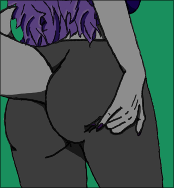 anthro big_breasts big_butt black_border border bottomwear bra breasts butt butt_grab clothed clothing colored_nails female hair hand_on_butt leggings legwear long_hair messy_hair nails non-mammal_breasts pants pose presenting presenting_hindquarters purple_hair simple_background solo sports_bra suggestive tights underwear yoga_pants amythyst_(axyl_k) amythyst_white fish great_white_shark mackerel_shark marine shark white_shark 2019 digital_media_(artwork) pinup