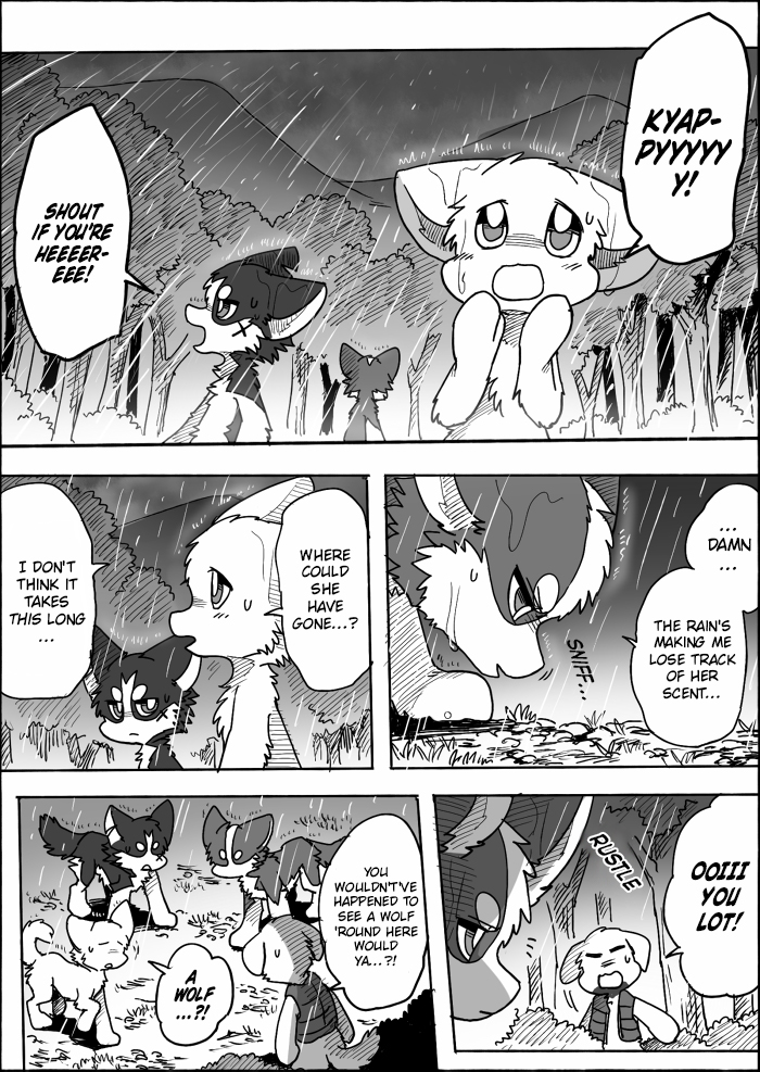 feral group semi-anthro text ayaka a-chan mashiro shibeta canid canine canis domestic_dog husky mammal nordic_sled_dog shiba_inu spitz comic english_text monochrome