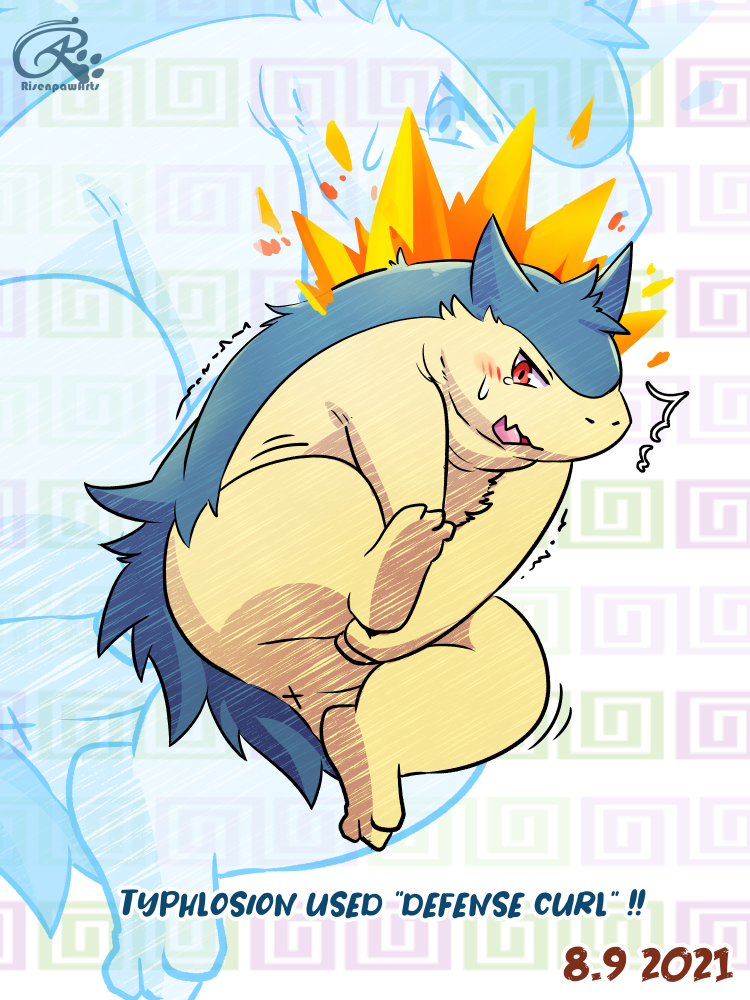 3_toes anus barefoot blush bodily_fluids curled_up embarrassed feet fire male pokemon_move red_eyes shaking simple_background slightly_chubby solo sweat sweatdrop tears text toes tongue trembling x_anus risenpaw nintendo pokemon pokemon-specific_day typhlosion_day generation_2_pokemon mammal pokemon_(species) typhlosion 3:4 english_text