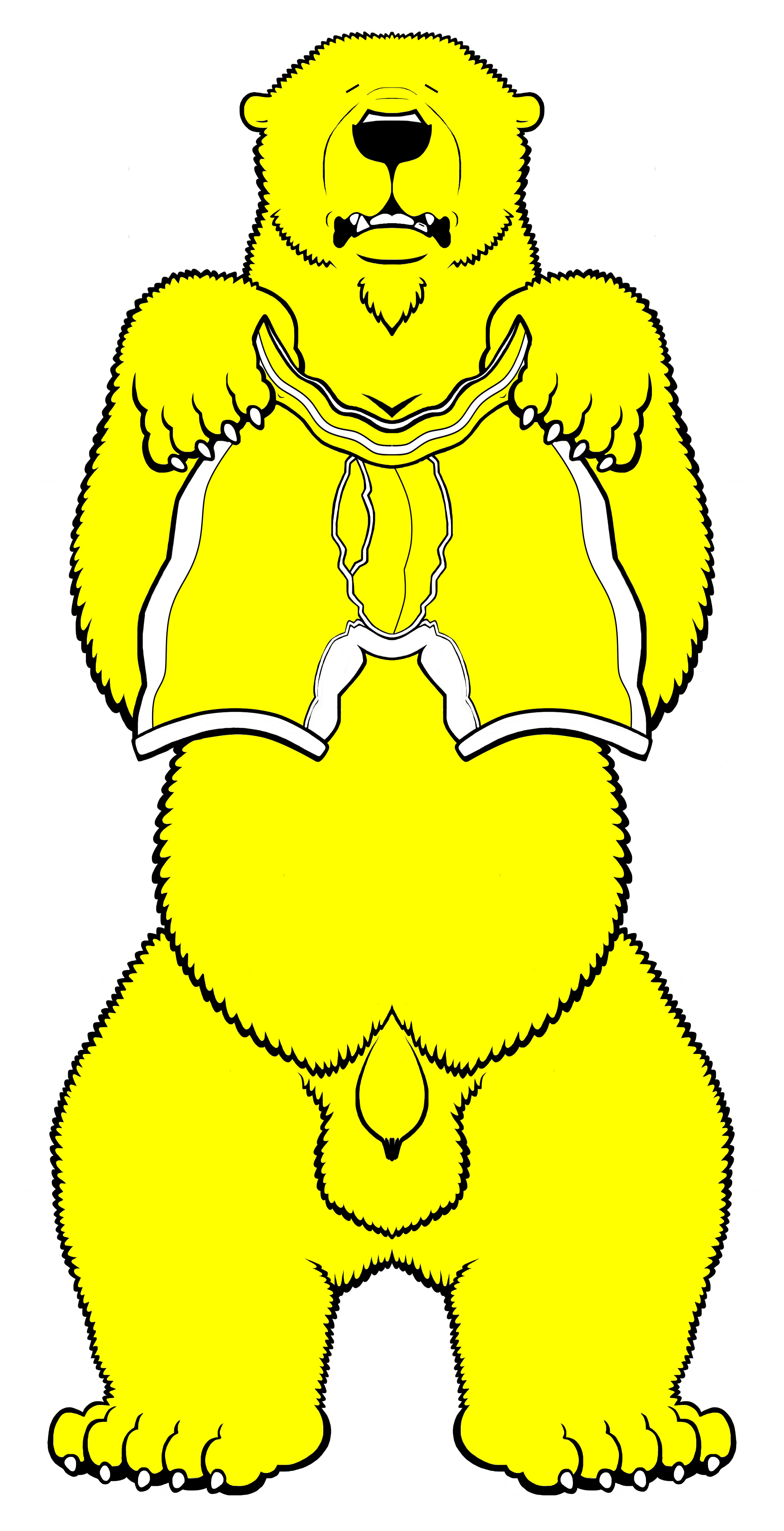 balls black_nose clothing flaccid genitals male penis simple_background slightly_chubby solo underwear white_background yellow_body dakota-bear bear mammal 2017 absurd_res archived_source hi_res