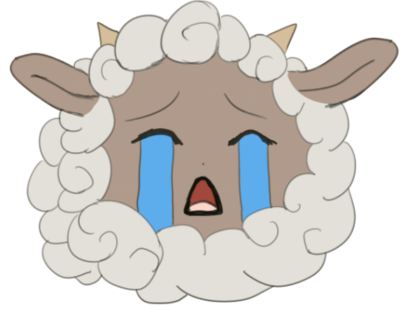 ambiguous_gender anthro bodily_fluids crying crying_emoji emoji eyes_closed open_mouth simple_background solo tears white_background sunstripe palworld pocketpair uohhhhhhhhh! bovid caprine lamball mammal pal_(species) sheep flat_colors headshot_portrait meme portrait