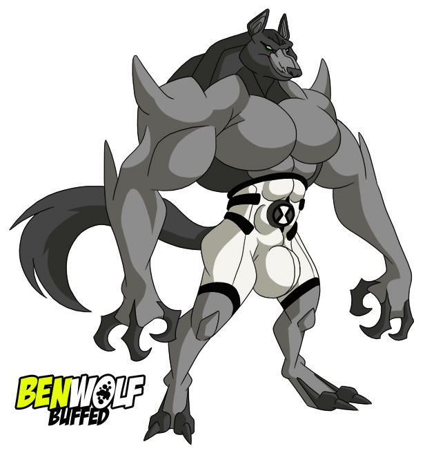 abs anthro barefoot big_bulge bulge clothed clothing feet male muscular muscular_male omnitrix pants_only pecs solo topless furious_(artist) ben_10 cartoon_network blitzwolfer alien canid loboan mammal 2008