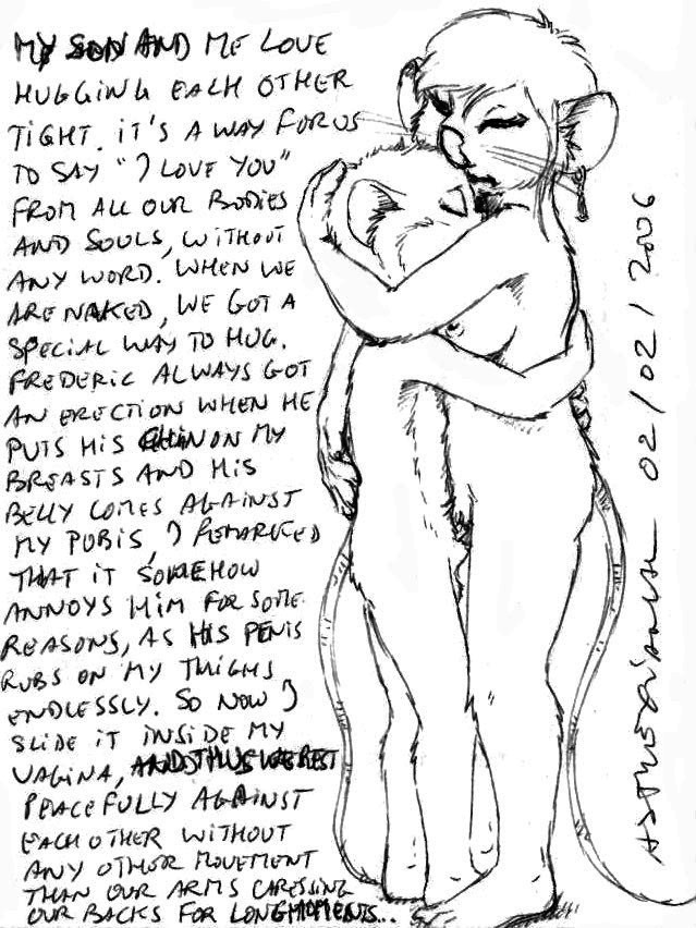 anthro anthro_on_anthro balls breasts duo ear_piercing erection eyes_closed female female_penetrated genitals hand_on_head hug male male/female male_penetrating male_penetrating_female nude penetration penile penile_penetration penis penis_in_pussy piercing pussy rubbing sex simple_background son_penetrating_mother text vaginal vaginal_penetration wall_of_text white_background young young_anthro asthexiancal cynthia_(david_siegl) frederic_(david_siegl) mammal mouse murid murine rat rodent 2006 3:4 black_and_white monochrome incest_(lore) mother_(lore) mother_and_child_(lore) mother_and_son_(lore) parent_(lore) parent_and_child_(lore) parent_and_son_(lore) son_(lore)