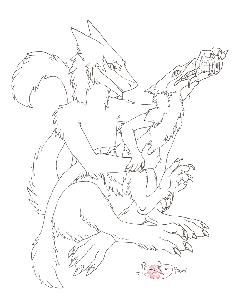 drinking duo eye_contact flask forced looking_at_another looking_back male male/male shrinking size_difference size_transformation tail transformation epicwang fumei lag_(character) sergal 2014 monochrome