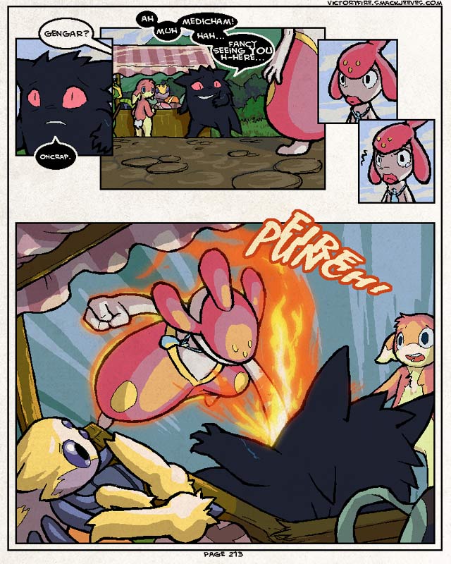 anthro black_body black_fur bodily_fluids dialogue female feral fur group male pink_body pink_fur scut_tail short_tail speech_bubble tail tears text white_tail sulfurbunny_(artist) nintendo pokemon pokemon_mystery_dungeon pokemon_victory_fire spike_chunsoft jen_(vf) audino galvantula generation_1_pokemon generation_3_pokemon generation_5_pokemon gengar humanoid kecleon medicham pokemon_(species) 4:5 comic digital_media_(artwork) english_text microsoft_paint_(artwork)