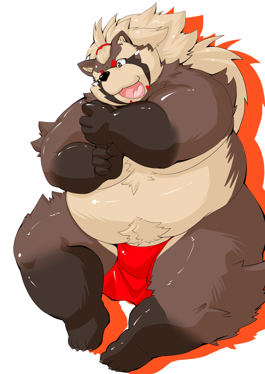 anthro asian_clothing belly big_belly black_nose clothing east_asian_clothing fundoshi humanoid_hands japanese_clothing kemono male moobs overweight overweight_male red_clothing red_fundoshi red_underwear solo underwear tomoyamaru lifewonders tokyo_afterschool_summoners goemon_(tas) canid canine mammal raccoon_dog tanuki 2022