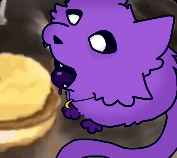 all_fours black_nose black_sclera bodily_fluids burger drooling feet food fur jewelry male moon moon_pendant open_mouth paws photo_background pupils purple_body purple_ears purple_feet purple_paws purple_tail purple_tongue saliva tail teeth tongue white_pupils yellow_pendant sosu-the-blue-wolf i_can_has_cheezburger? mob_entertainment poppy_playtime smiling_critters catnap_(poppy_playtime) critters_(poppy_playtime) domestic_cat felid feline felis mammal digital_media_(artwork) lol_comments meme photography_(artwork)