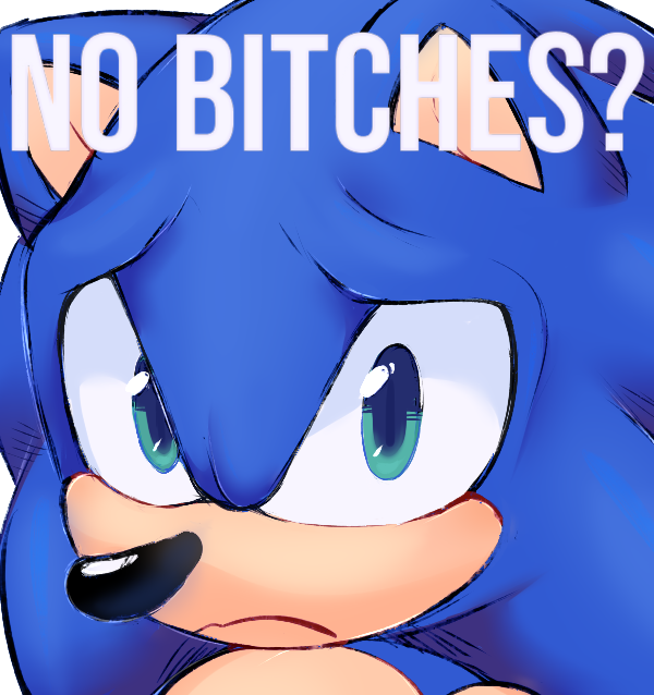 anthro blue_body frown green_eyes looking_at_viewer male sad solo text spacemvtt no_bitches? sega sonic_the_hedgehog_(series) sonic_the_hedgehog eulipotyphlan hedgehog mammal 2022 digital_media_(artwork) english_text meme