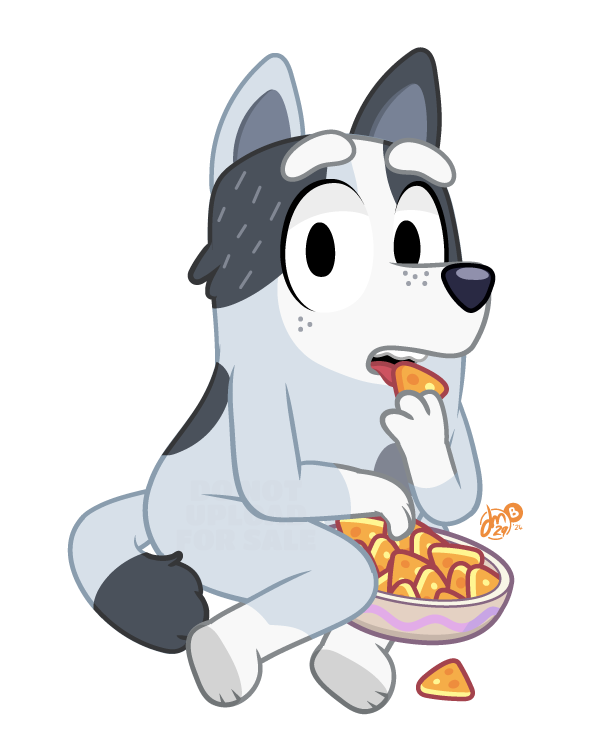 anthro bowl chips_(food) container corn_chips eating eating_food female food fur gloves_(marking) grey_body grey_fur leaning leaning_sideways leg_markings markings sitting socks_(marking) solo underpaw dm29 bluey_(series) trixie_heeler australian_cattle_dog canid canine canis cattledog domestic_dog herding_dog mammal pastoral_dog 4:5 alpha_channel