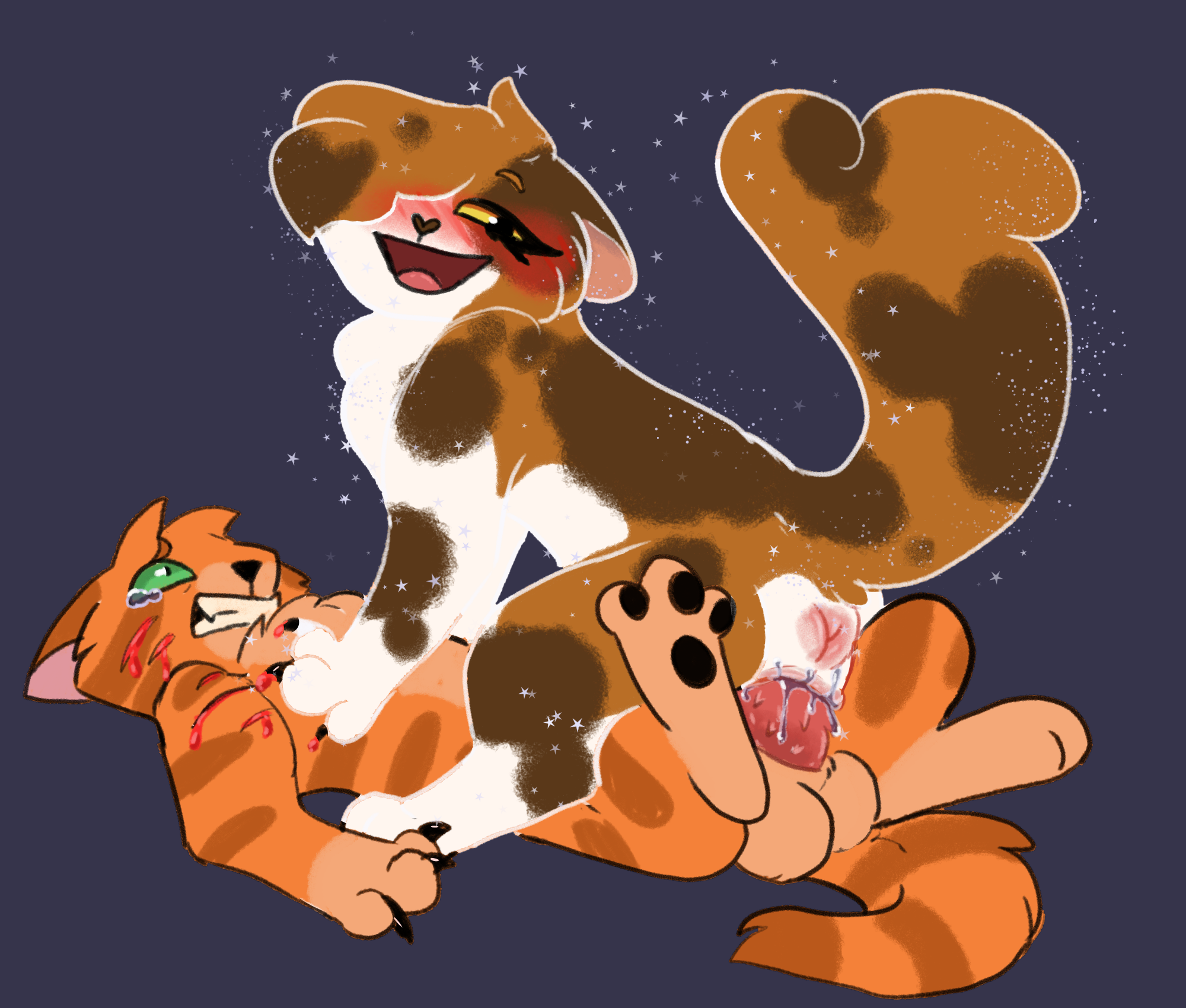 Rule 34 Dev - general:[ambiguous_fluids bangs blush  bodily_fluids brown_body brown_fur detailed_background duo  ejaculation female female_penetrated feral feral_on_feral  feral_penetrated feral_penetrating ...