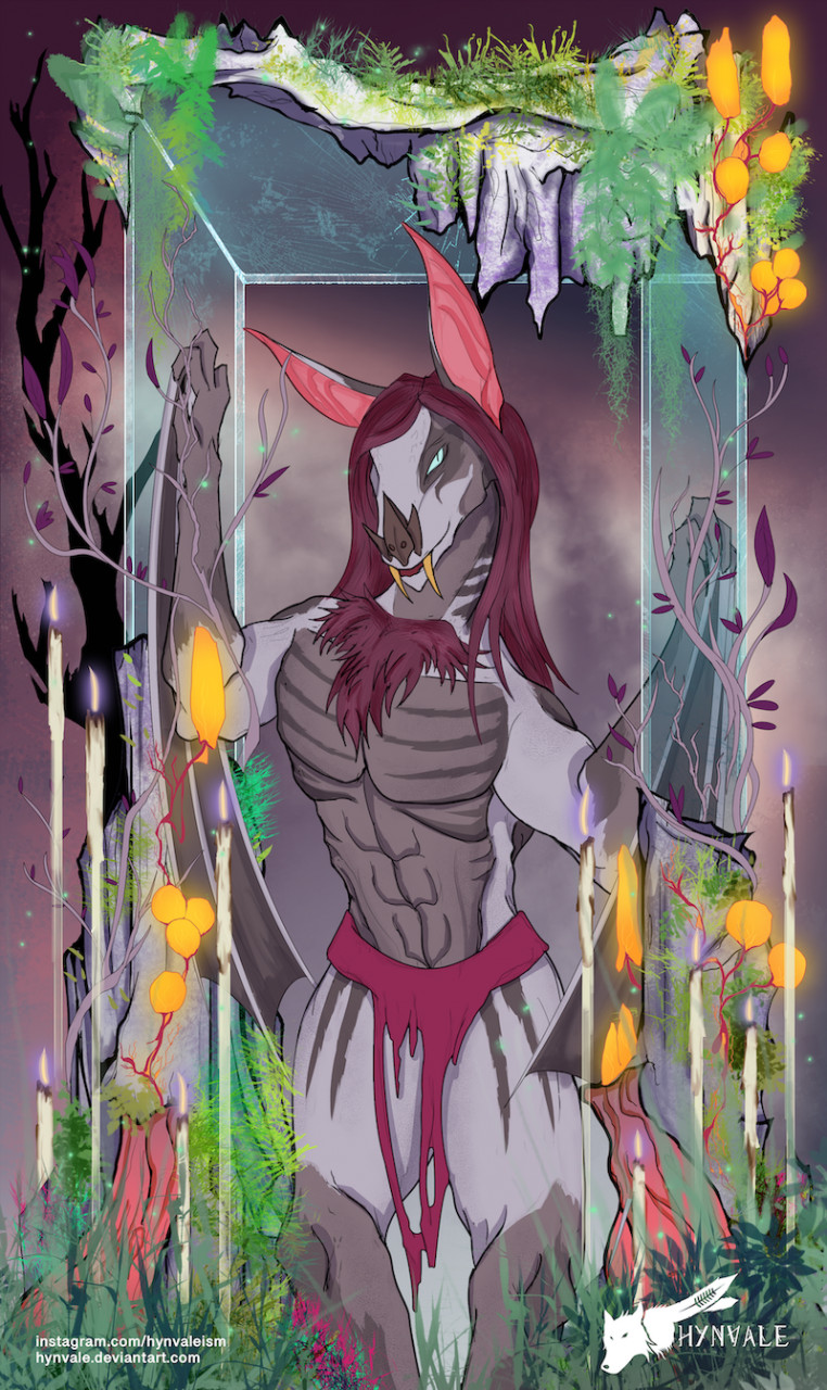 abstract_background anthro blue_eyes branch brown_background brown_body candle fangs forest glass grass hair holidays horror_(theme) leaf male muscular nature plant purple_body red_hair rock simple_background smile smirk solo storm teeth tree wings hynvale halloween av'leis_vladamir bat leaf-nosed_bat mammal microbat vampire vampire_bat yangochiropteran hi_res