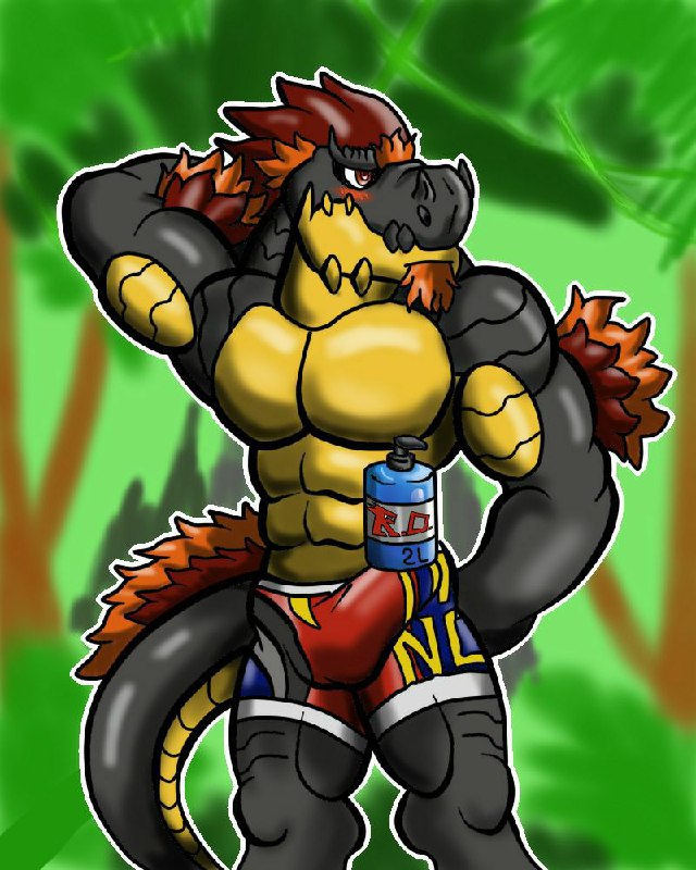 anthro bulge feathers male sideways-pointing_bulge solo wrestling renyarb shampoo_challenge tristan_maximilius dinosaur feathered_dinosaur feathered_scalie prehistoric_species reptile scalie 4:5 meme