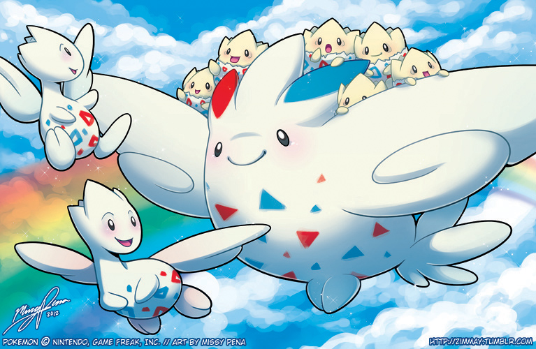 2_toes ambiguous_gender barefoot black_eyes cloud day evolutionary_family feet feral flying group looking_aside looking_at_another looking_back lying nude on_back open_mouth outside rainbow size_difference sky smile spots toes white_body wings missypena nintendo pokemon generation_2_pokemon generation_4_pokemon pokemon_(species) togekiss togepi togetic 2012