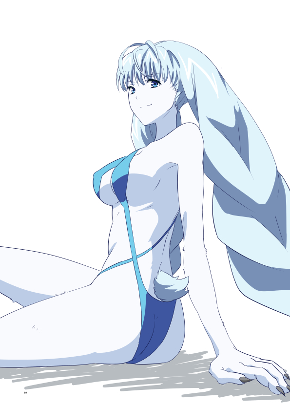 alternate_breast_size bikini blue_body blue_eyes blue_fur breasts claws clothing female finger_claws fur long_ears looking_at_viewer medium_breasts one-piece_swimsuit sling_bikini smile solo swimwear tail two-piece_swimsuit kageyasu xenoblade_(series) xenoblade_chronicles_2 dahlia_(xenoblade) blade_(xenoblade) bunnit humanoid lagomorph leporid mammal rabbit