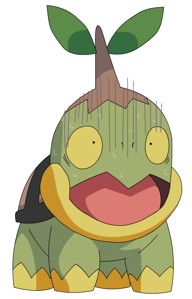 ambiguous_gender feral leaf leaves_on_body open_mouth shocked simple_background solo surprised_expression surprised_face transparent_background yellow_sclera cat333pokemon nintendo pokemon generation_4_pokemon pokemon_(species) turtwig 2009 alpha_channel tagme