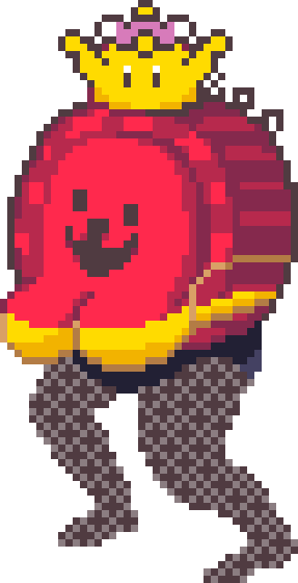 big_breasts breasts checkers cleavage clothed clothing crown female fishnet_clothing headgear legwear not_furry open_mouth open_smile shirt skimpy smile solo sprite standing stockings super_crown tank_top toony topwear third-party_edit xonmean deltarune mario_bros nintendo undertale_(series) king_round animate_inanimate darkner 2021 alpha_channel digital_media_(artwork) pixel_(artwork)