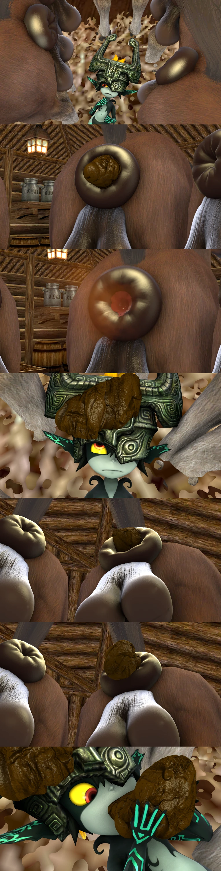 eating_feces farm feces feces_in_mouth female group male male/female pooping pooping_on_another lordcuckness nintendo the_legend_of_zelda twilight_princess midna equid equine horse humanoid imp mammal 3d_(artwork) absurd_res digital_media_(artwork) hi_res source_filmmaker_(artwork)