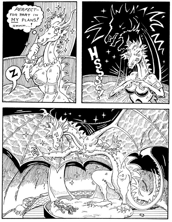 animal_genitalia anthro breasts cloaca duo female genitals growth interspecies male nipples size_difference tail text transformation vertical_cloaca steamfox draconian_measures mythology dragon felid mammal mythological_creature mythological_scalie pantherine scalie tiger 1998 comic english_text monochrome