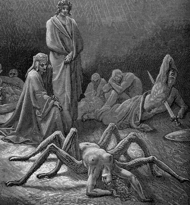 breasts engraving female group male melee_weapon nipples pain suicide sword transformation weapon what gustave_dore divine_comedy european_mythology greek_mythology mythology purgatorio_(divine_comedy) arachne_(greek_mythology) dante_alighieri animal_humanoid arachne arachnid arachnid_humanoid arthropod arthropod_humanoid human humanoid mammal spider_humanoid 1868 19th_century ancient_art formal_art greyscale monochrome