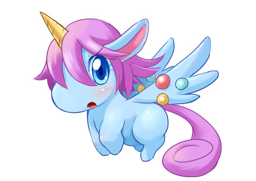 blue_eyes female hair horn kemono open_mouth purple_hair simple_background solo white_background wings ukan_muri jewelpet mythology sanrio sega sega_fave opal_(jewelpet) equid equine mammal mythological_creature mythological_equine winged_unicorn