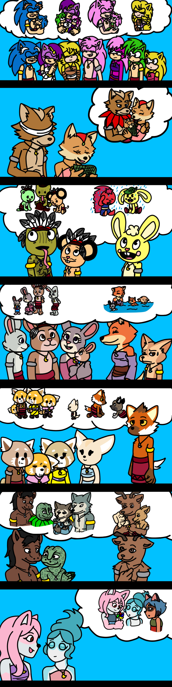 mr. wolf, legoshi, sonic the hedgehog, louis, michiru kagemori, and etc (sonic the hedgehog (series) and etc) created by ameth18 and sirinathehedgehog