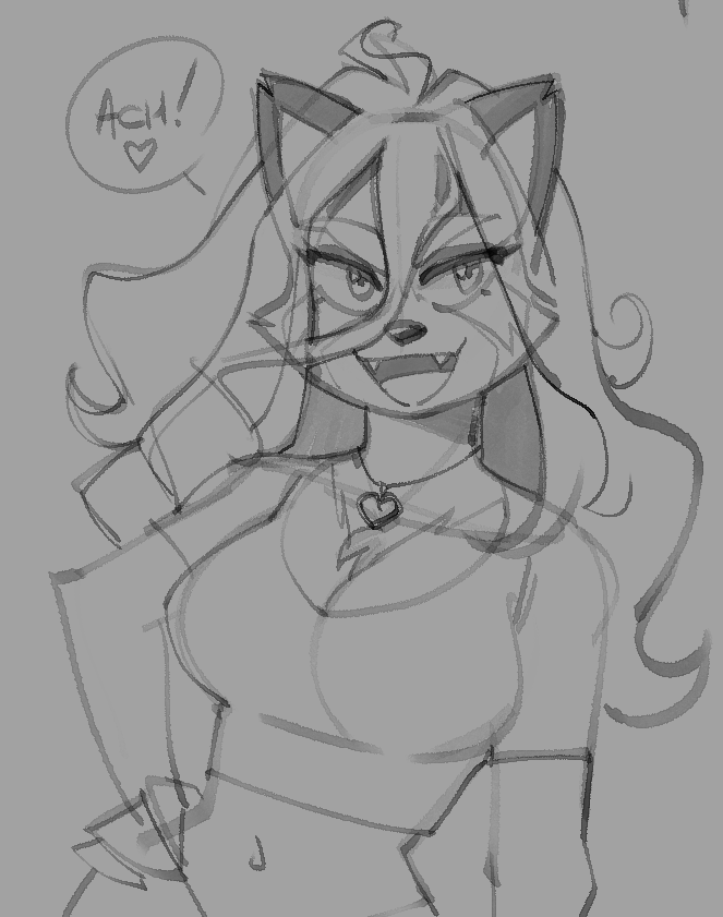 anthro female hair jewelry long_hair solo text naughtyjester ailurid mammal red_panda roxy_(disambiguation) monochrome sketch