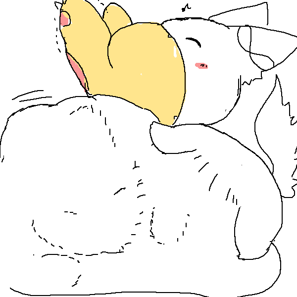 2-bit ambiguous_gender ambiguous_pred ambiguous_prey anthro anthro_pred belly belly_on_ground big_belly biped blush body_in_mouth chibi duo face_imprint fluffy fluffy_tail fully_inside fur head_first huge_belly hyper hyper_belly imprint in_mouth monotone_arms monotone_background monotone_belly monotone_body monotone_face monotone_fur monotone_legs multiple_prey musical_note musical_symbol oral_vore partially_inside resting_on_belly same_size_vore semi-anthro side_view simple_background soft_vore stretched_mouth symbol tail text vore white_arms white_background white_belly white_body white_face white_fur white_legs nattya amu_(nattya) 1:1 2010 digital_drawing_(artwork) digital_media_(artwork) english_description japanese_description sketch translation_request