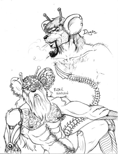 antennae_(anatomy) anthro armpit_hair beard body_hair ear_piercing erection facial_hair genitals hair happy_trail humanoid_genitalia humanoid_penis long_beard long_hair looking_at_viewer male mature_male mechanical_arm nipples penis piercing pipe pubes smoke smoking_pipe solo vein veiny_penis borni biker_mice_from_mars house_mouse mammal mouse murid murine rodent monochrome