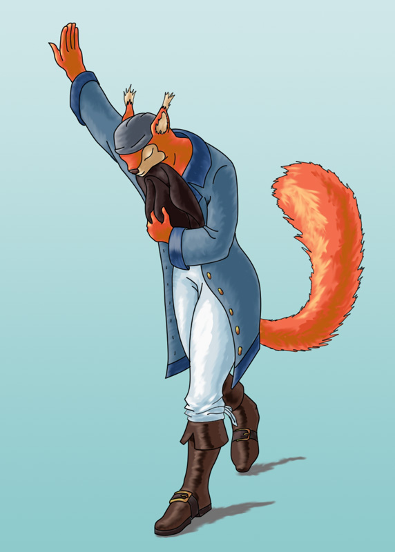 anthro boots bottomwear bowing brown_boots brown_clothing brown_footwear clothed clothed_anthro clothed_male clothing eyes_closed fluffy fluffy_tail footwear fur long_tail male orange_body orange_fur pants shoes simple_background solo tail teal_background white_bottomwear white_clothing white_pants crimsonsquirrel mammal rodent sciurid tree_squirrel 2007