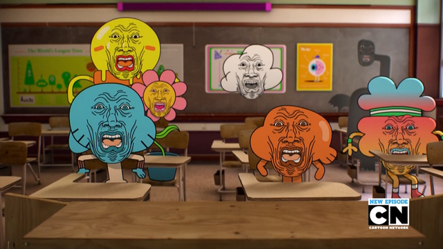 anthro classroom cloud desk dessert female flower food furniture group horrified humanoid_face ice_cream male nightmare_fuel plant school screencap shocked table what what_has_science_done masa20washi cartoon_network the_amazing_world_of_gumball darwin_watterson gumball_watterson leslie_(tawog) masami_yoshida molly_collins sarah_g._lato tobias_wilson air_creature animate_inanimate cyprinid cypriniform dinosaur domestic_cat elemental_creature felid feline felis fish flora_fauna flower_creature goldfish humanoid ice_cream_creature ice_cream_humanoid living_cloud mammal marine prehistoric_species rainbow_lad reptile sauropod sauropodomorph scalie grandfathered_content reaction_image adopted_(lore) brother_(lore) brothers_(lore) sibling_(lore)